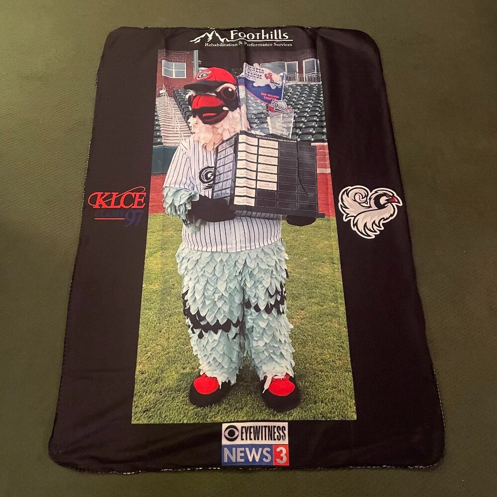 Idaho Falls Chukars Baseball Team Mascot Themed Blanket 40 1/2 x 60